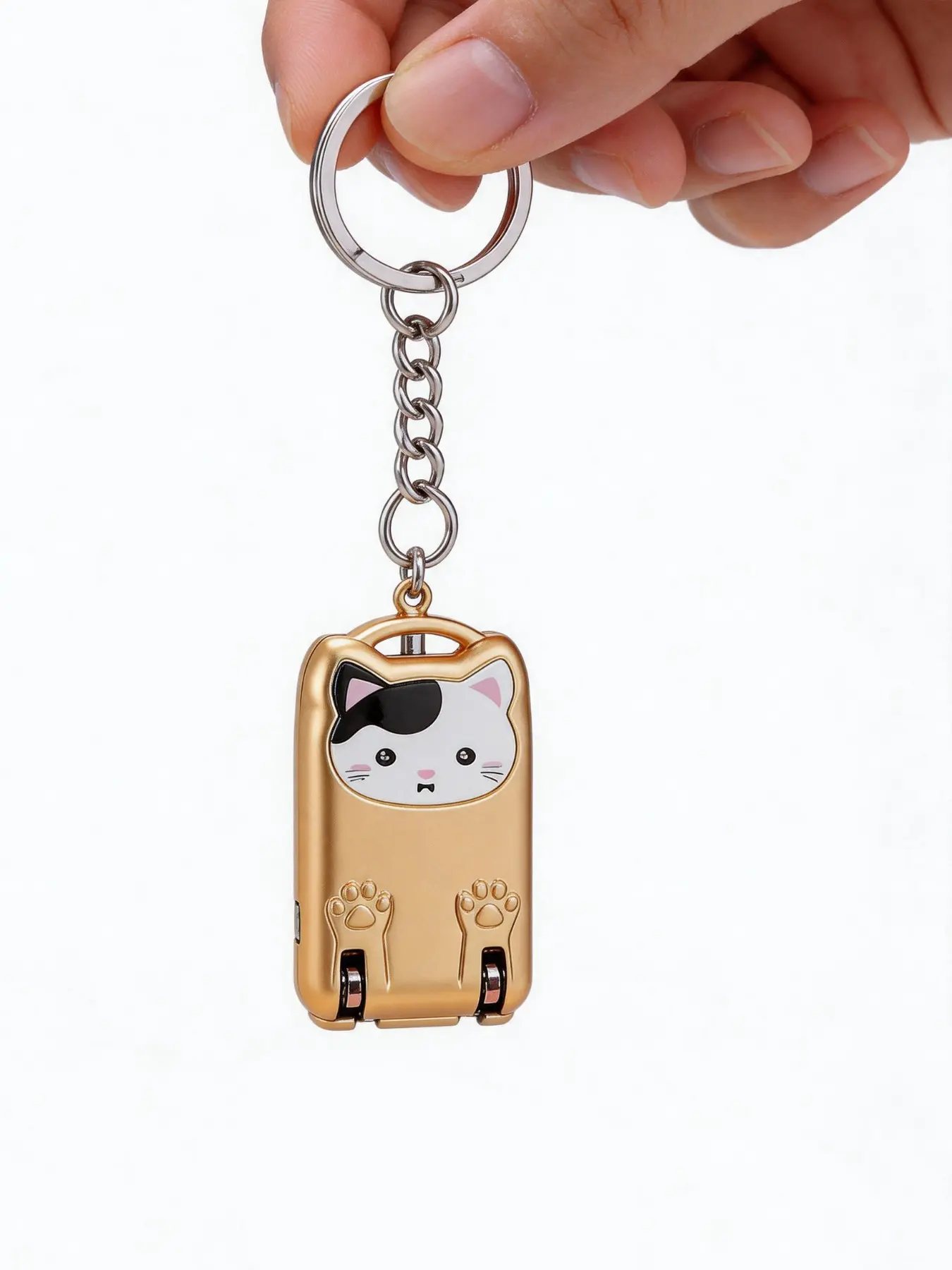 Cartoon Foldable Nail Clippers Keychain, Cat Keychain, Trendy Keychain, Zinc Alloy Material Animal Print Detail Pendant, Bag Decoration, Gift for Friends, Keychain Kawaii, Cute Keychains for Car Keys