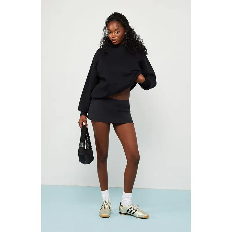 Pacsun Women's Black Ultra Soft Fleece Core Vintage Wash Pullover Hoodie