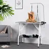 Yaheetech 36in Portable Dog Grooming Table - Foldable Pet Grooming Table with Secure Leash, Double Loops, Mesh Tray, Adjustable Arm