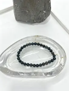 1pc Natural Colorful Moss Agate Beaded Bracelet, 6mm Round Beads, Handmade Gemstone Jewelry for Women and Men