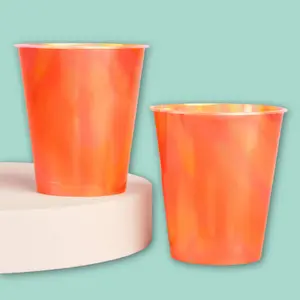 Orange Iridescent Cups Orange Iridescent Cups