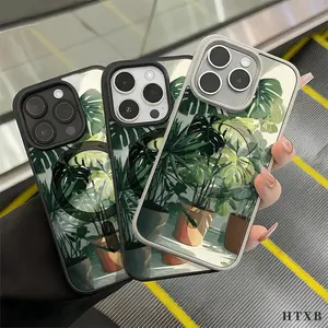 Phone Case - A Potted Monstera Plant in Sunlight, This Magnetic Phone Case Is Compatible with for iPhone 17 E Air Pro ProMax iPhone16 15 14 Plus 13 12 11 X XS XR. It Showcases a Stylish And Modern Pattern Design. The Case Is Available in Various Colors A