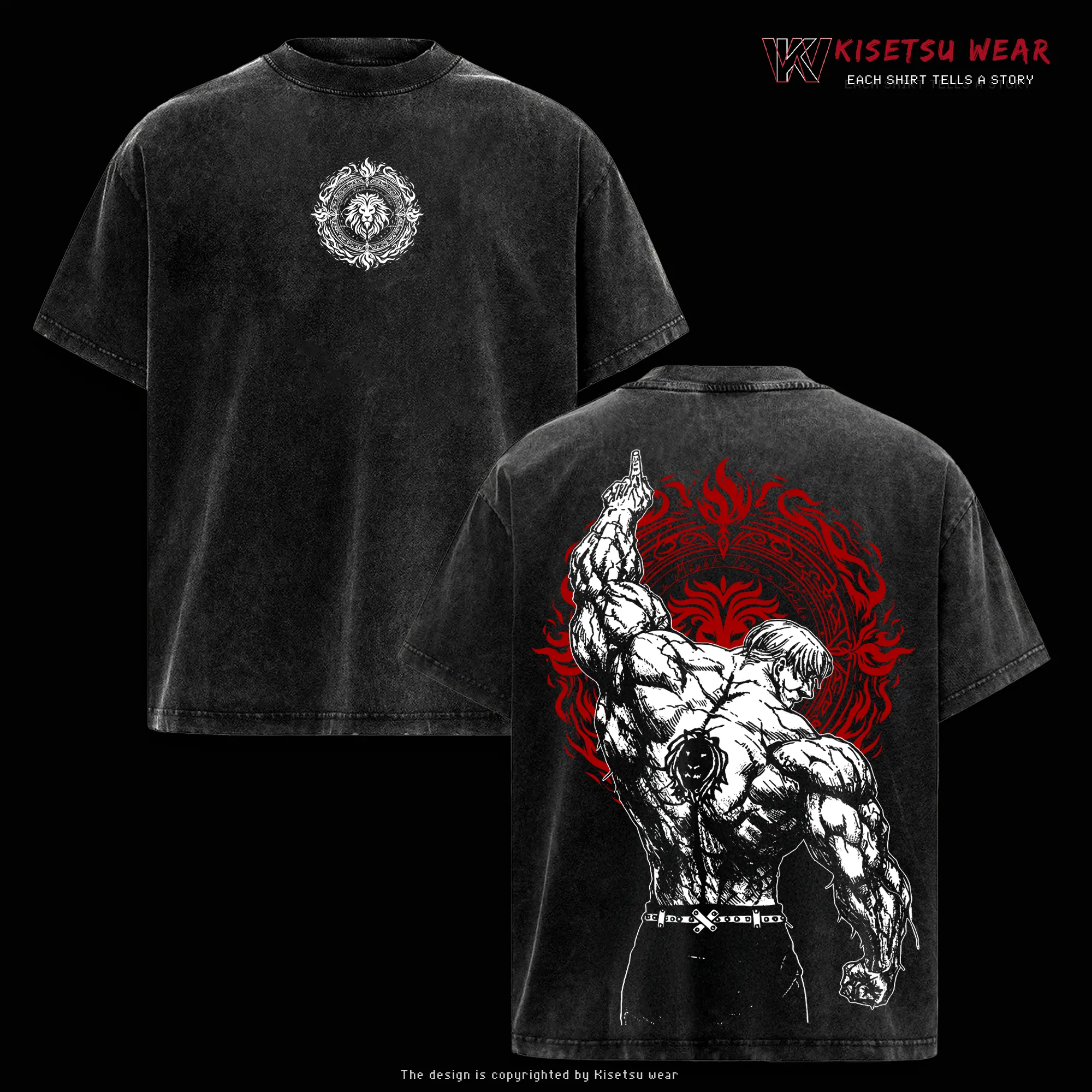 Escanor The One T-Shirt – Vintage Washed Seven Deadly Sins Lion Sin of Pride Anime Graphic Tee, Noon Power Gym Aesthetic Print, Oversized Soft Cotton Streetwear, Unisex Casual Apparel, Gift for Anime Fans