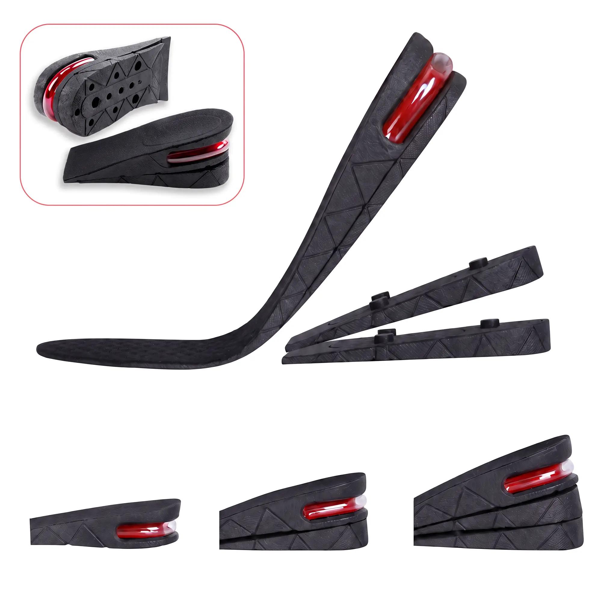 Adjustable Invisible Height Boosters Insoles for Men & Women, 3-Layer Air Cushion Heel Lift Inserts, Sweat-Absorbing Breathable Trimmable Shock-Absorbing Arch Support Pads for Sneakers, Boots