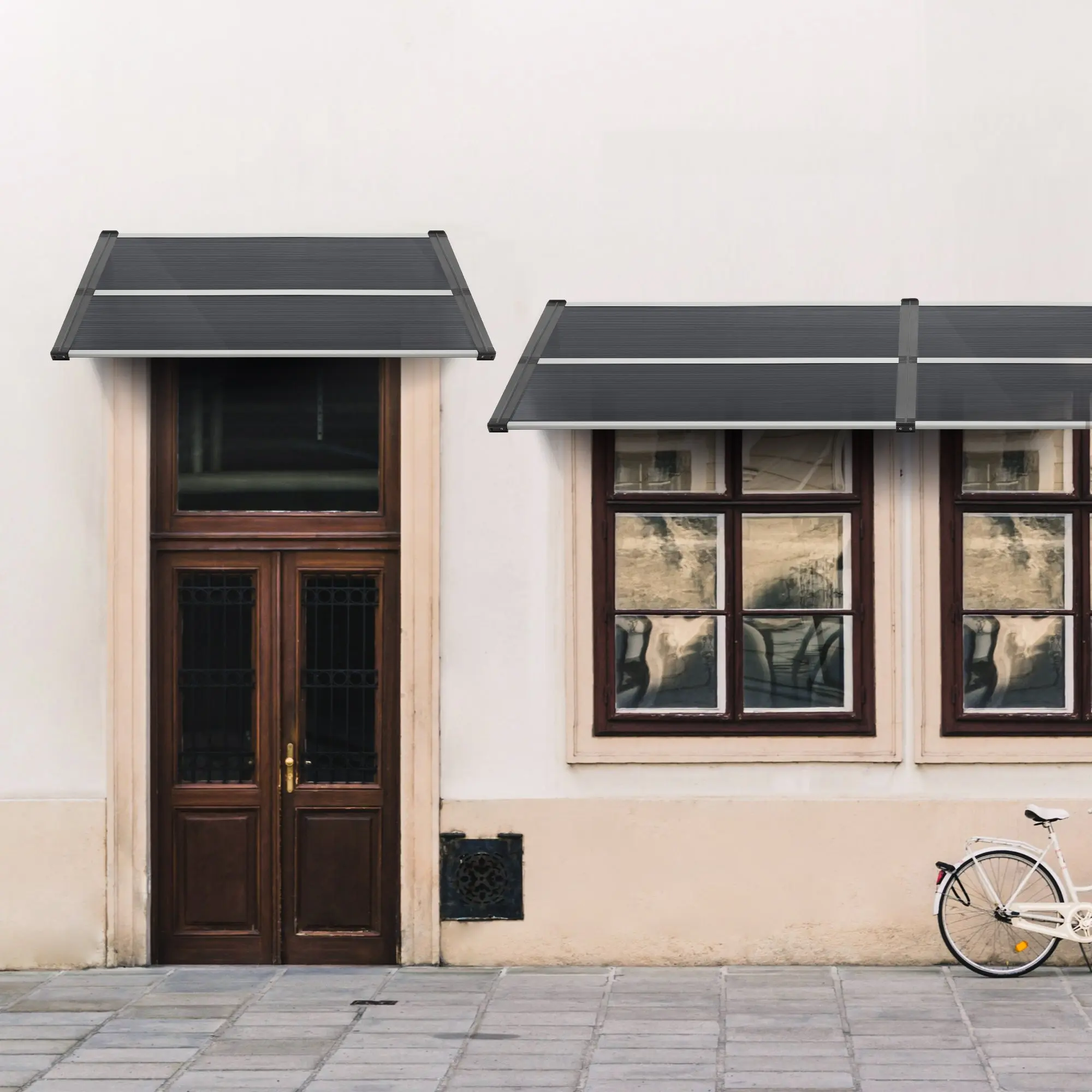 MCombo Window Awning - Modern Aluminum Frame Canopy, Sunshade Canopy for Enhanced Window Protection (AW404/AW408)
