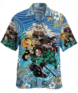 Hot new Demon Slayer Anime hawaiian shirt, Men Woman 3D Print Cosplay Zenitsu Tomioka Tanjiro Nezuko Unisex Hawaiian shirt, Unisex, Trendy Hawaiian shirt