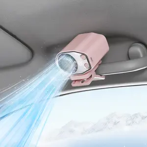 JOYTUTUS 2026 Car Clip On Fan with LED Display - 360° Rotation, 100 Speeds Adjustable, USB Rechargeable Personal Cooling Fan, 16℃ Semi-Cooling Wide Clamp 20Hr Battery 3000mAh Battery