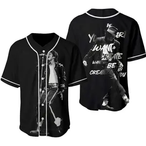 1. Michael Jackson Unisex Baseball Jersey – 80s Pop Icon Shirt, Streetwear Fan Gift
