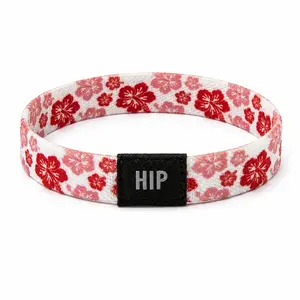 Red Coastal Hibiscus Maui Flower Bracelet Hair Tie