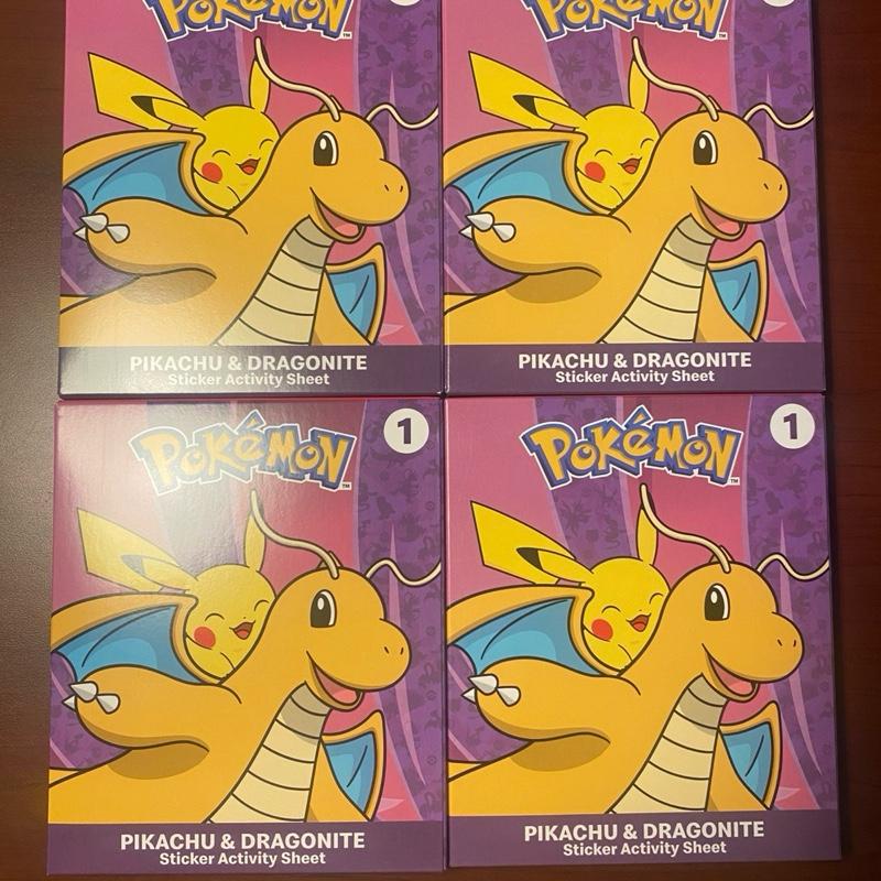 Pokémon Dragon Discovery Booster Pack - Sticker Activity Sheet Featuring Pikachu & Dragonite Characters