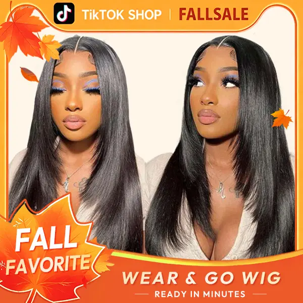 WIGFEVER Human Hair Layered Cut Glueless Lace Front Wig, Hairwigs, Ready-to-Wear Silky Straight Style with Glueless Install & Invisible Knots, Straight Wig Hairstyles for Black Girls, Ready To Wear Wigs Glueless Human Hair