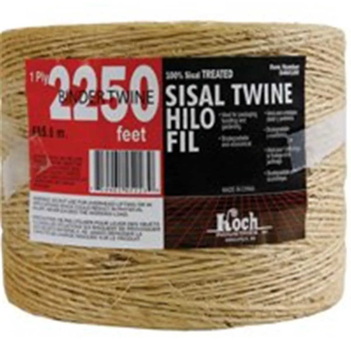 212 MAIN Biodegradable Sisal Fiber Binder Twine Rope - 1-Ply, 2250 ft, 4.9 lb Office Binder Accessory for Bundling, Packaging, Garden Use