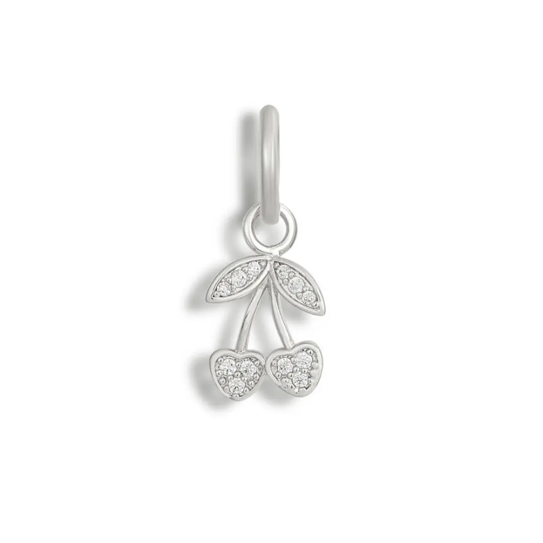 Silver, Cherry Girl Charm