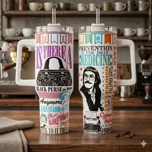 Chit Do It Lady 40oz Tumbler, Office Humor Tumbler with Handle, Boss Appreciation Travel Mug
