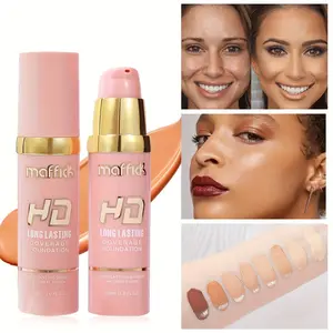 High Coverage Matte Foundation Liquid, Buildable Coverage, Flawless, Smooth, Easy Application, Waterproof Sweatproof, Long-Lasting No Smudge Formula, Contains Plant Squalane, 30ML/1.0fl.oz