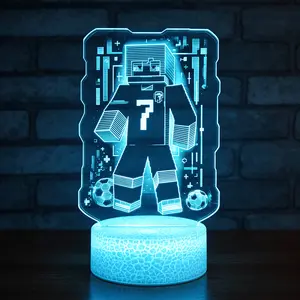 Pixel Block Question Mark Figure 3D Illusion Lamp | Tech Background | Remote & Touch Control | Gaming Room Decor & Gift