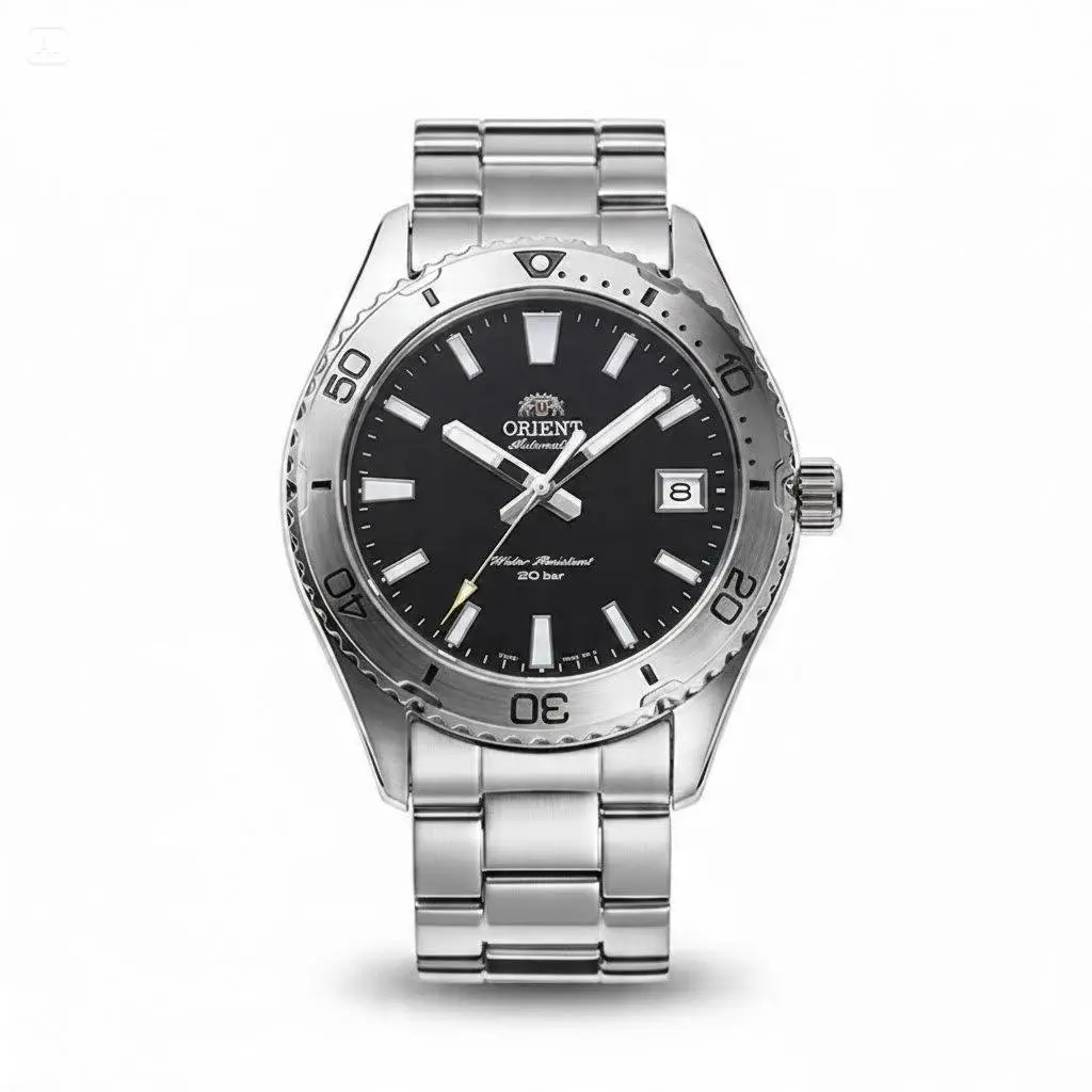 Original Orient Mako 4 RA-AC0Q Men's Automatic Dive Watch - 200M Water Resistant, Sapphire Crystal, Stainless Steel, Date Function, Sports Casual Fashion Men's Wristwatch, Ideal Gift for Watch Enthusiasts
