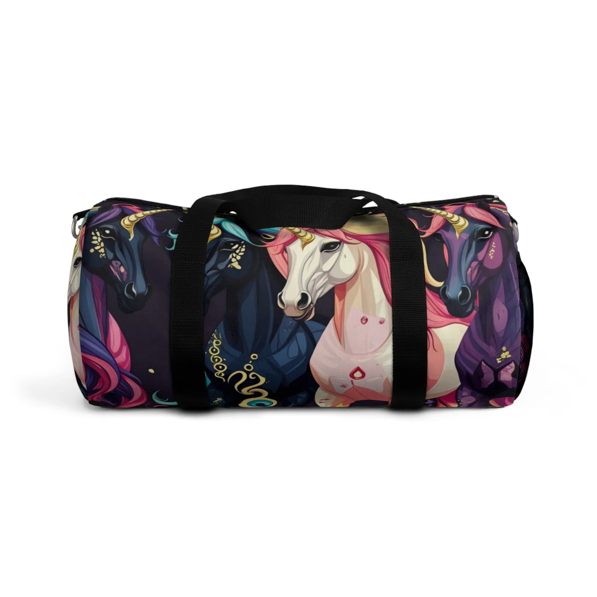 Unicorn Herd Duffel Bag - Mystical Creature Travel Gear with Zipper Closure & Multiple Compartments for Adults - Durable Polyester Duffle Bag for Weekends, Gym, & Gifts