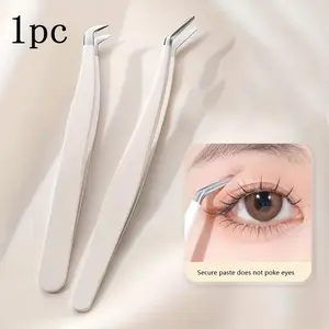 1pc Eyelash Applicator Tool DIY Lash Tweezers Curved Eyelash Tweezers For Easy Lashes Application And Removal
