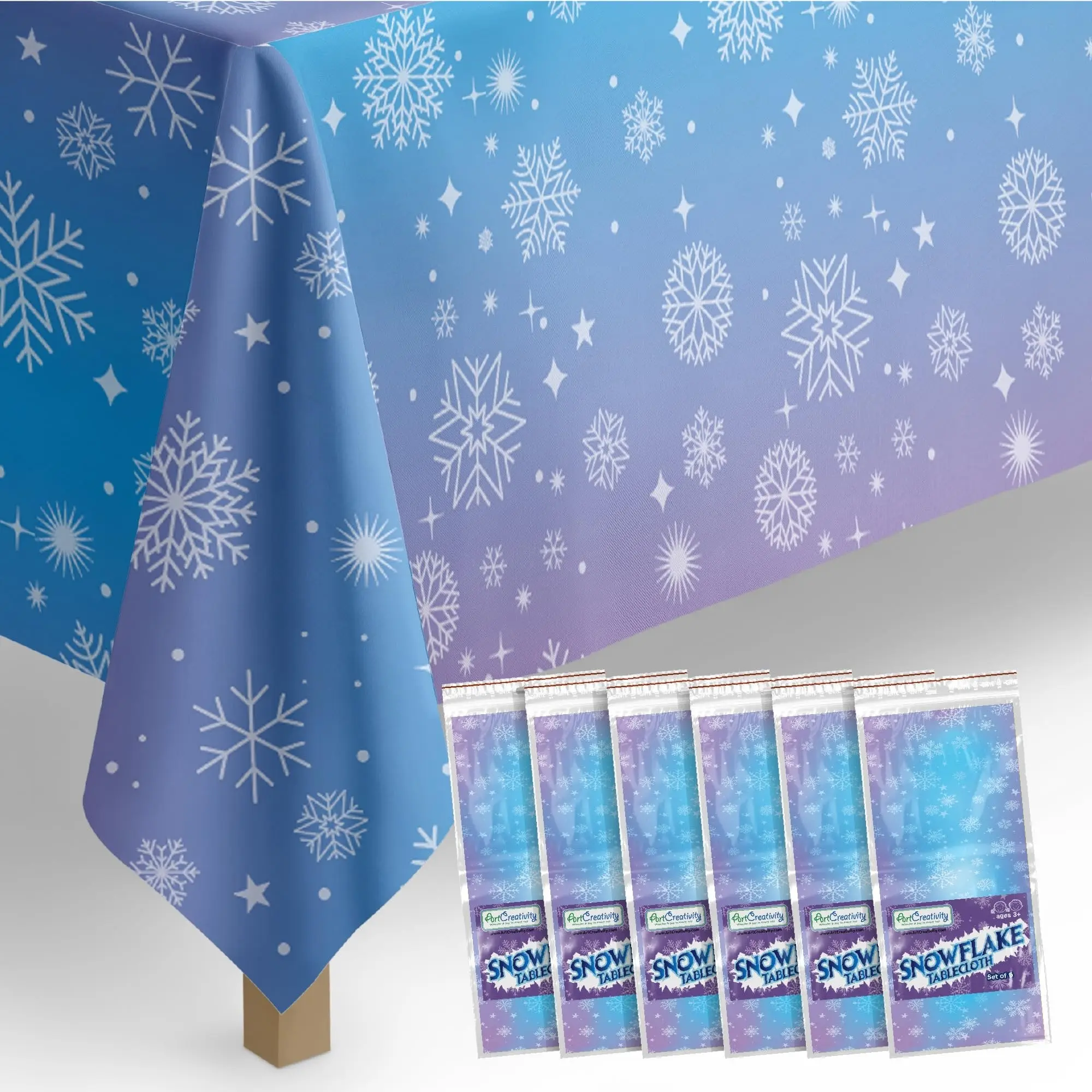 Snowflake Tablecloth - 6 Pack - 58” x 108” Snowflake Tablecloth - 6 Pack - 58” x 108”