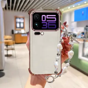 Mi17 Pro Max Popular Series Luxurious and Elegant Jewelry Strap Lanyard Phone Case For Compatible With Xiaomi Mi 17 Pro Max Transparent Cover and Shockproof Advanced Simplicity and Durability Protector Cases