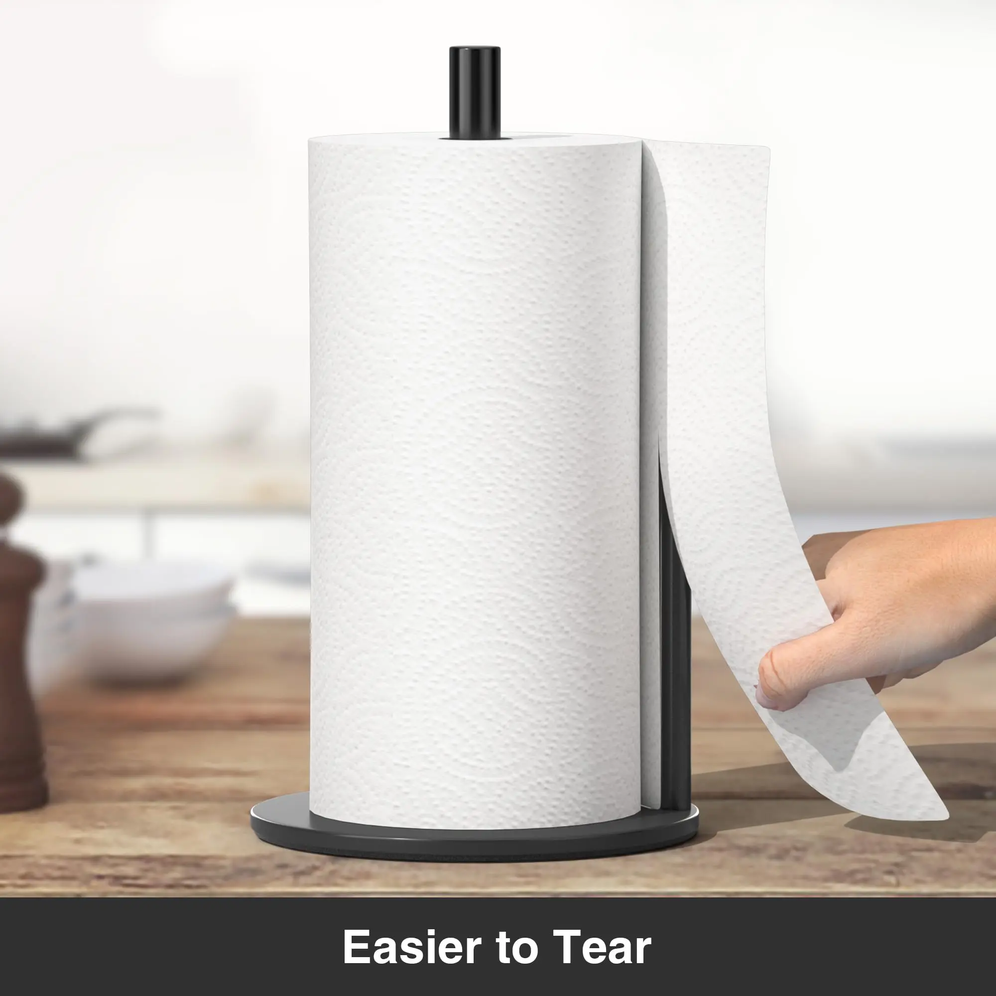 Paper Towel Holder, High-End Kitchen Roll Dispenser with Weighted Base, Countertop Storage Organizer, Durable Design, Tissue Dispenser