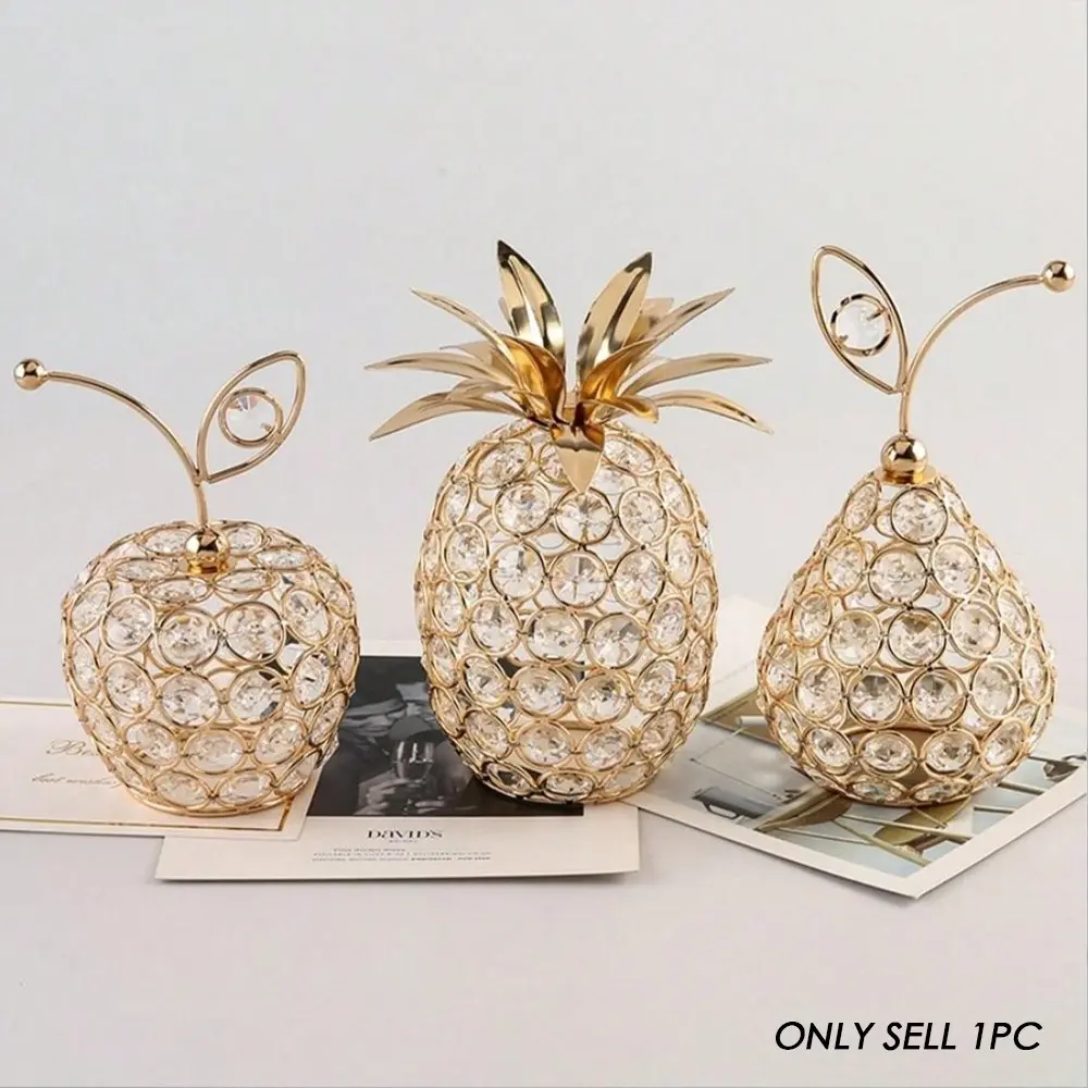 Crystal Pineapple Ornament, Realistic Fruit Craft, Glass Fruit Sculpture Table Desk Ornament Desktop Decor, Tabletop Decor, Room Decoration, Ramadan Decor, Home Decor, Bathroom Decor, Decorative Statues