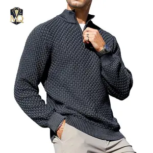 Men’s Cable Knit Quarter-Zip Sweater – Warm Turtleneck Pullover with Zip Collar – Perfect Layer for Cold Days, Casual Fridays & Timeless Everyday Style TikTokShopBlackFriday Christmas gift