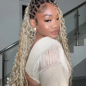 #613 blonde deep wave braiding hair human