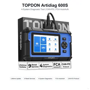 TOPDON Artidiag 600S OBD Scanner Automotive Diagnostic Tool, ABS SRS Transmission Engine Code Reader, 9 Reset Services, Battery Test, Lifetime Updates