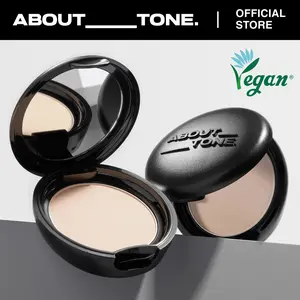 Blur Powder Pact 0.32oz - Pressed Powder Compact with Mirror and Puff Makeup Setting Finishing Blurring Natural Translucent Lightweight Face Sebum Oil Control Vegan Formula