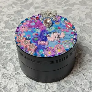 2.5” Handcrafted Kawaii Collage Gamer Girl Herbal Tea and Coffee Mill