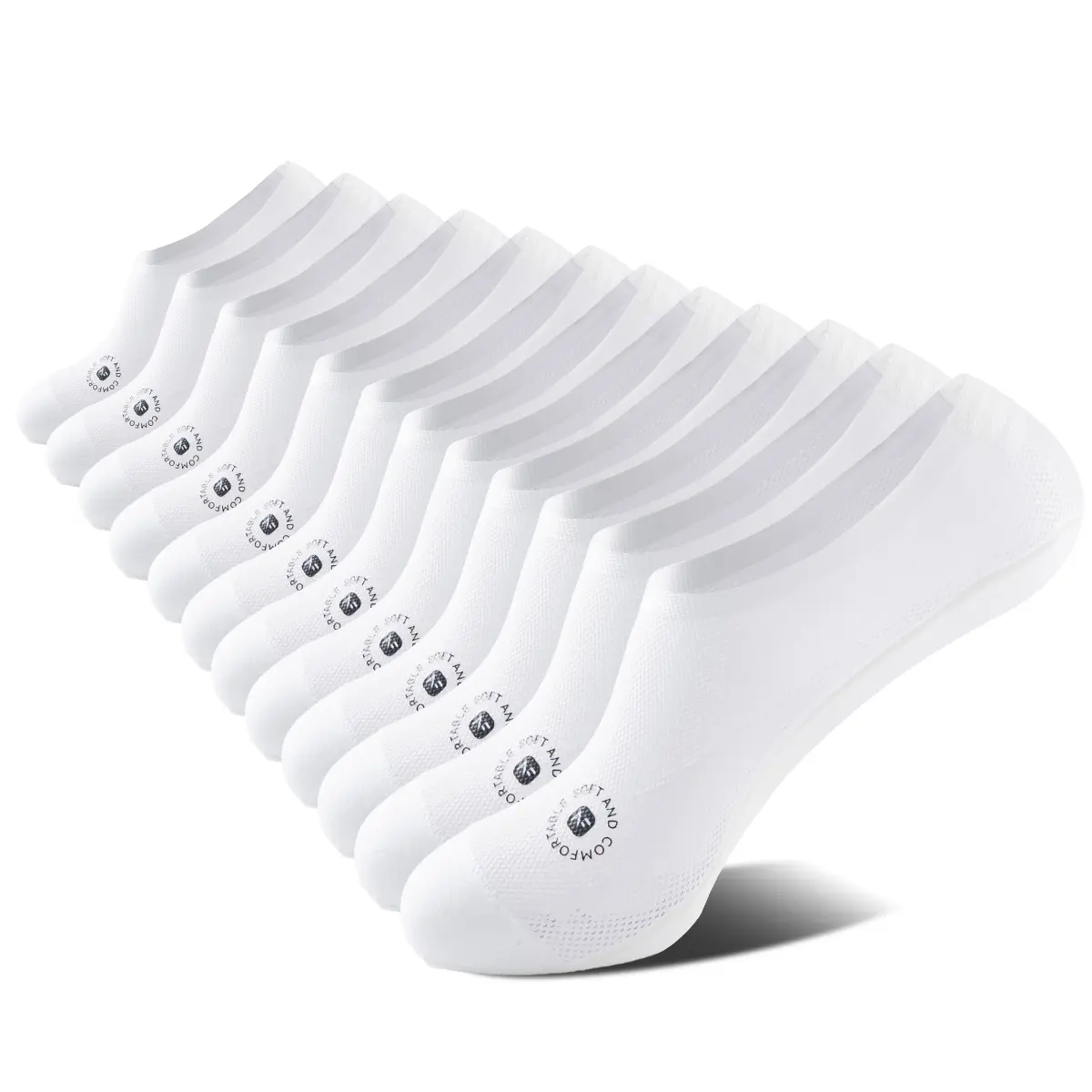NEXFORMX Men’s White Ultra-Thin Mesh No Show Socks 6 Pack Breathable Summer Socks Anti Slip Silicone Heel Cotton Blend Sole