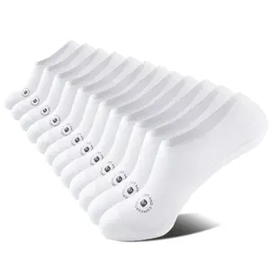 Men’s White Ultra-Thin Mesh No Show Socks 6 Pack Breathable Anti Slip Silicone Heel Cotton Blend Sole