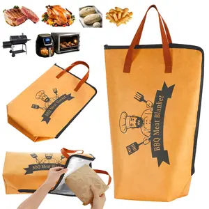 【Upgraded】BBQ Blanket for Resting Meat, Reusable Insulated Bag BBQ Accessories for Brisket/Pork/Beef/Turkey, Air Fryer/Dough/Kitchen/Smoker Accessories Party Picnic Camping, Anniversary Birthday Gift for Men Woman