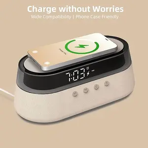 Multifunctional Bluetooth Speaker wireless induction speaker - 15W Charging, Smart Alarm Clock, FM Radio, Touch-Control Night Light & Timer Function | All-in-One Speaker Companion for Home & Travel Audio Smartphone sound system divoom timesgate
