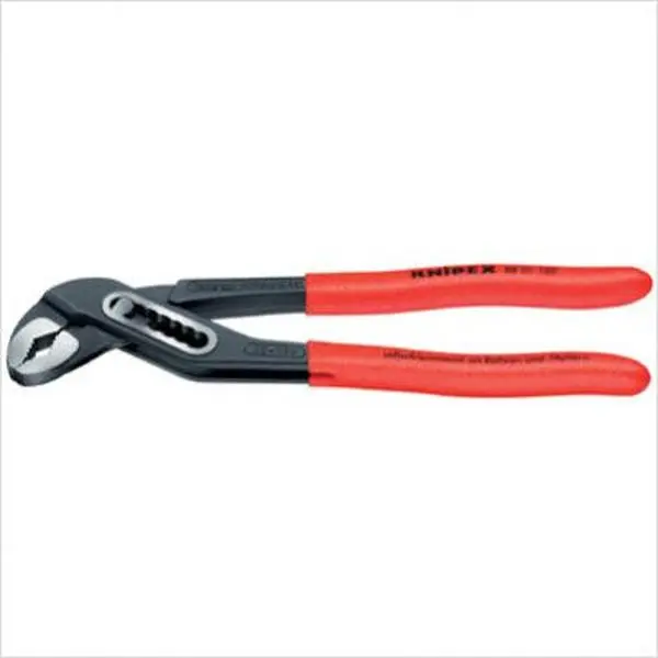 Knipex 7-in Lever Action Alligator Pliers, Self-Grip Jaws, Box Joint Construction, Molded Grip Hand Tools with Gripping Teeth Hardness for Hardware Tasks