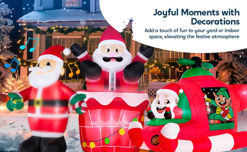 Christmas 2025 Holiday Decorations 5.5 FT Tall Christmas Inflatable Hanging Santa Santa with Gift Bag Display Decorations, Blow Up Climbing Santa with Build-in LED for Xmas Party, Outdoor, Yard, Garden, Lawn Winter Decoration winter decor Holiday Light
