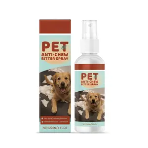 Pet Anti-Chew Bitter Spray for Dogs & Cats 120ml - Gentle Training Formula with Menthol & Sodium Citrate for Furniture & Household Items