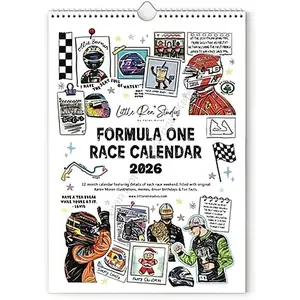 F1 Scrapbook Race Calendar 2026 – 1/2 PCS The Ultimate Fan’s Race-Ready Wall Calendar, F1 Calendar 2026 Gifts for Formula Racing Fans, Motorsport Fan Gift, Season Tracker & Memory Keepsake