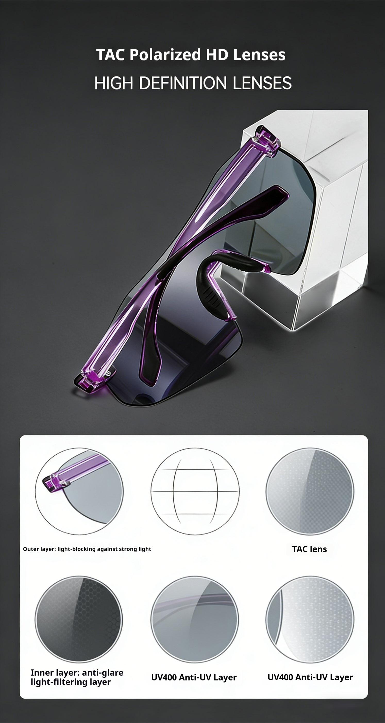 UV Protection Cycling Sunglasses for Men Women, 27g Ultra-Lightweight TAC Polarized Lens Oversized Sports Shades with TR Frame, Anti Glare for Running, Driving, Fishing, Golf, Baseball and Biking