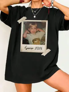 Senior 2026 Custom Photo T-Shirt, Graduation Shirt Class of 2026 Tee, Back to School Gift, Proud Senior Unisex Shirt