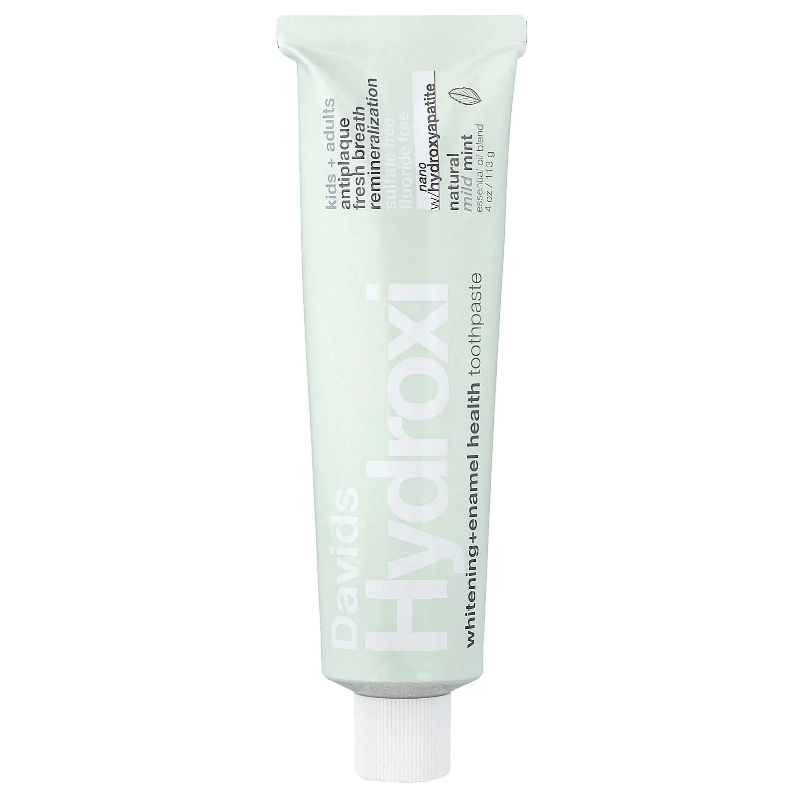 Davids Hydroxi™, Kids + Adults Whitening + Enamel Health Toothpaste, Natural Mild Mint, 4 oz (113 g)