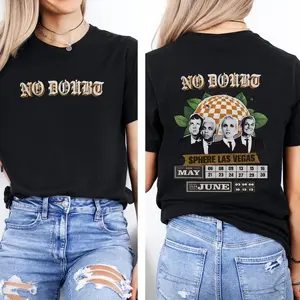 No Doubt Shirt Graphic T-Shirt Double Side Cotton Tee Black Streetwear Jeans shirt