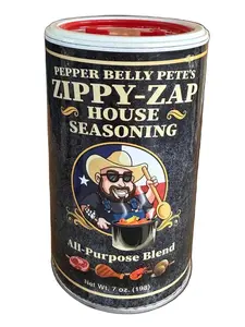 Pepper Belly Pete's Zippy-Zap House Seasoning (All-Purpose Blend) – Bold, Buttery Texas Flavor – 7 oz. Canister