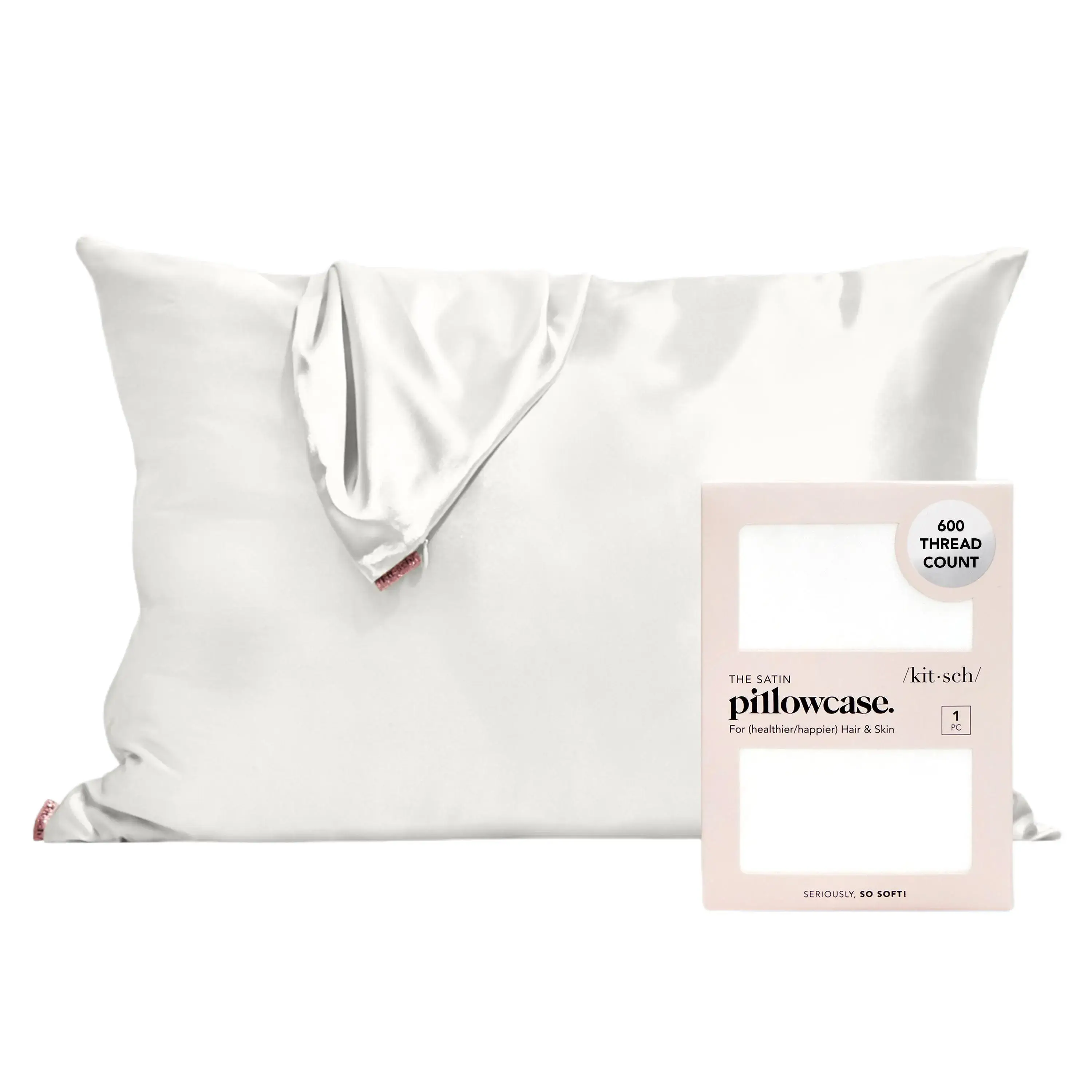 Kitsch Satin Pillowcase in Ivory