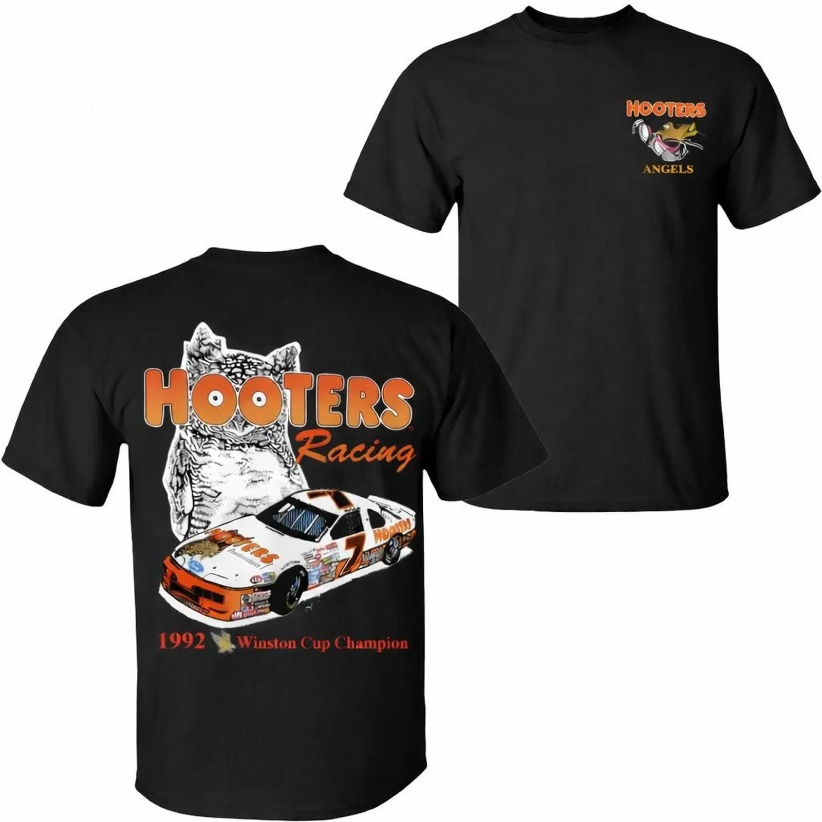 Vintage 90s Racing T-Shirt, 1992 Stock Car Champion Graphic Back Print Design Inspired Hooters Racing Style, Gift for NASCAR Fans & Motorsport Enthusiasts