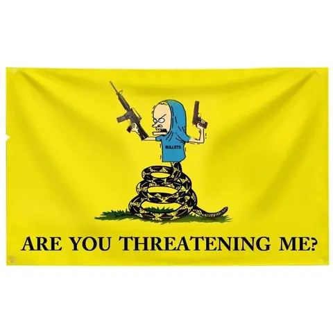 Are You Threatening Me Room Boy Exclusive Flag 40x60 in Banner Fun Poster Durable Men's Cave Wall Flag Suitable for College Dorm Room Decoration Outdoor Party Decoration Ornament Tapestry