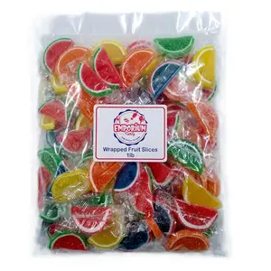 Fruit Slices Candy 1 lb Bulk Bag – Orange Lime Watermelon Cherry Blue Raspberry Lemon Sugar Coated Jelly Wedges, Soft Chewy Treats, Individually Sealed Snacks