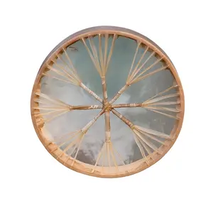 ARAW American Shamanic Native Drum Bison Natural Hide, Cedar Wood Frame, Bodhran Drum
